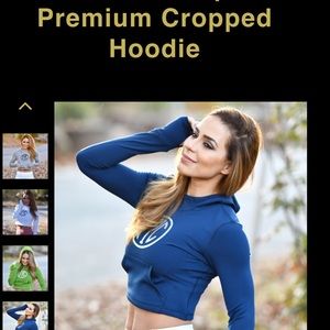 Navy til you collapse crop hoodie